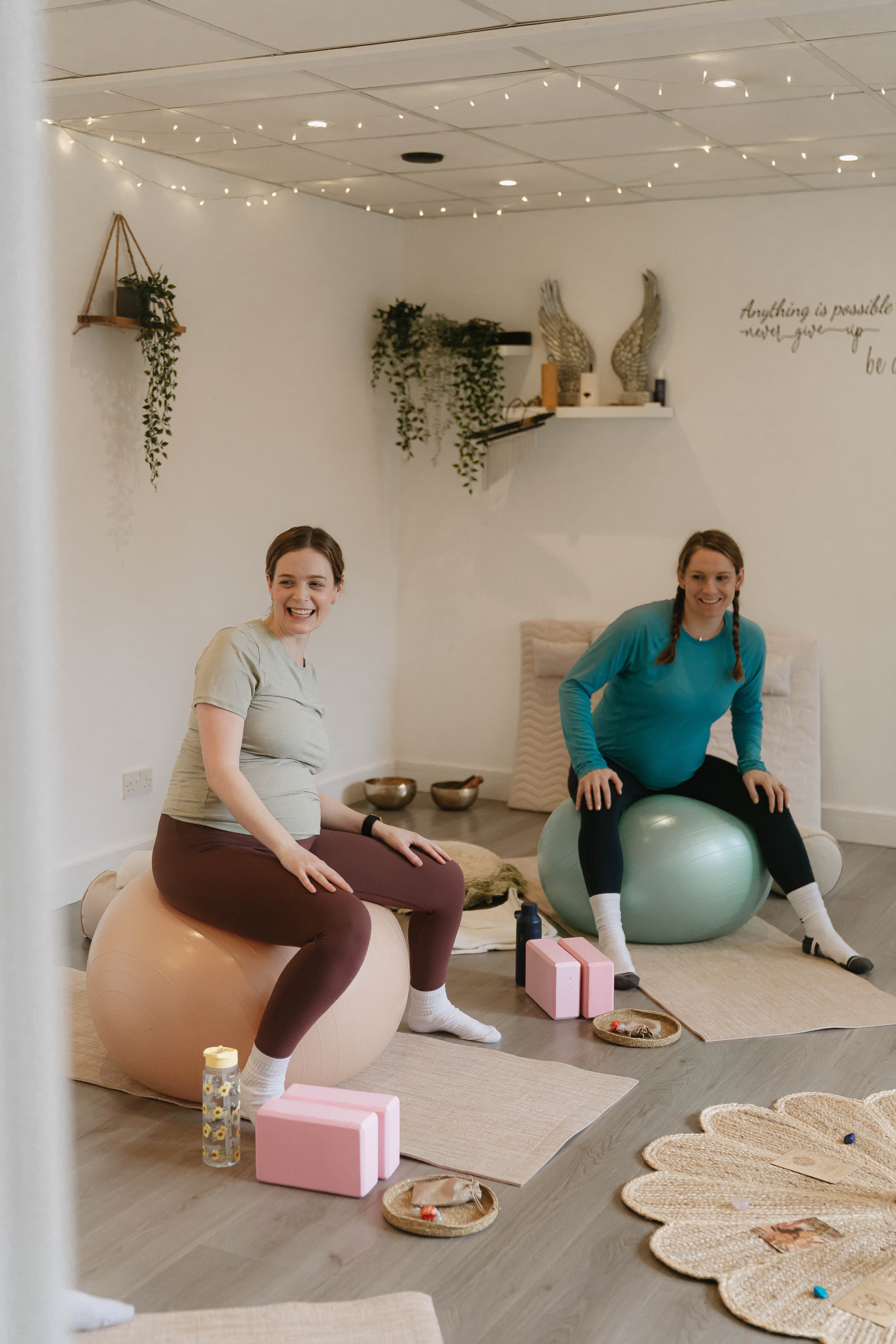 Rosie teaching a yoga class.