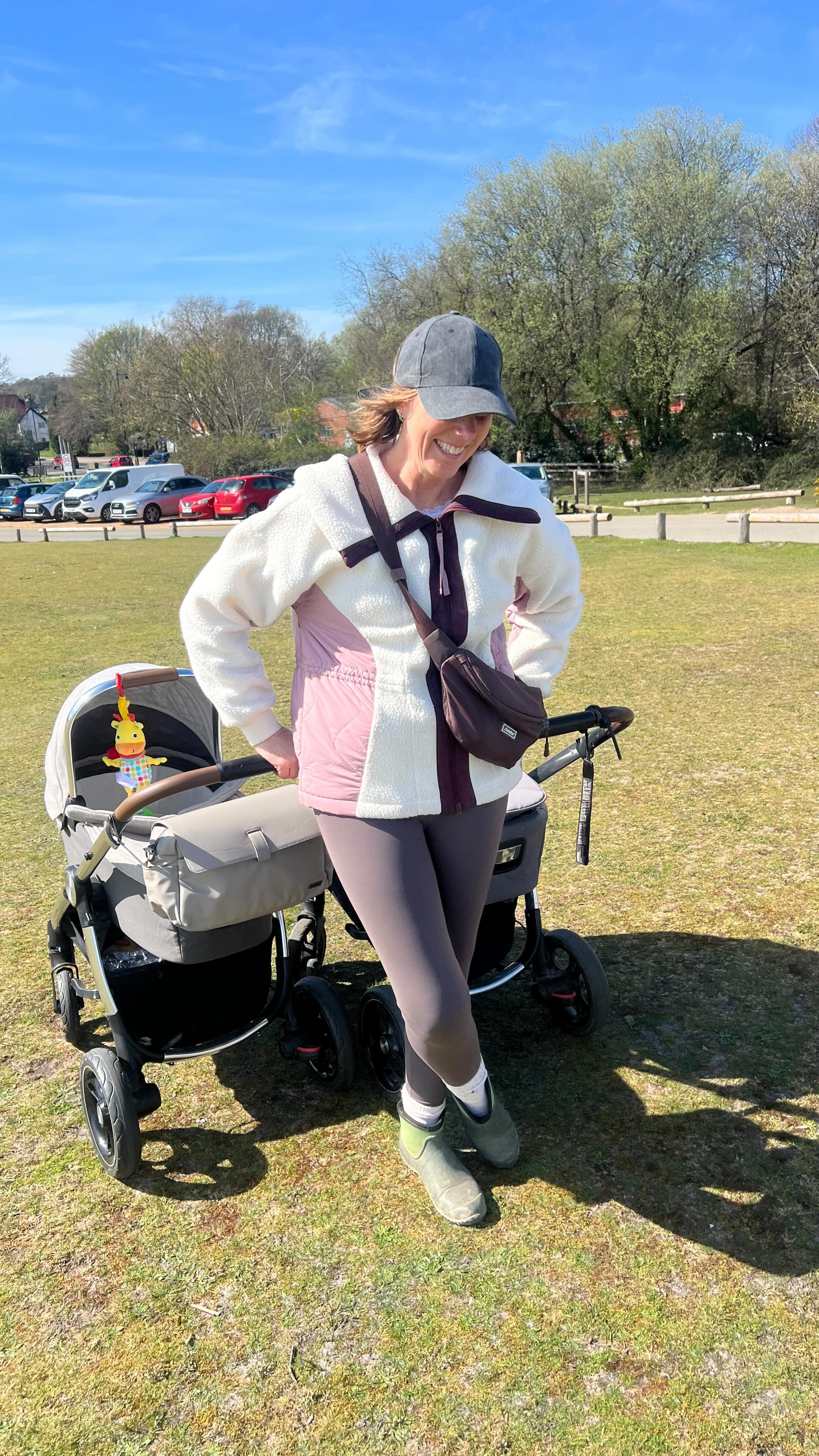 An Instagram post showing a pregnancy-safe, gentle back-release yoga flow.