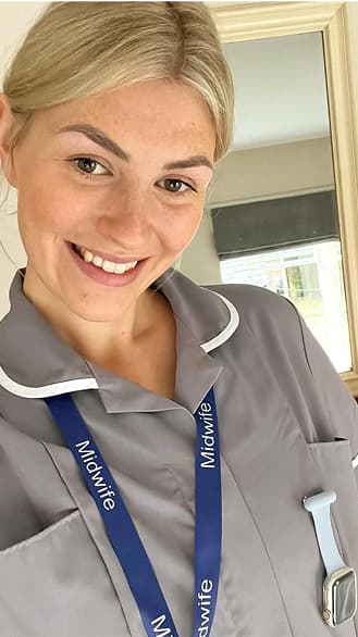 An Instagram post showing Rosie in her midwife uniform.